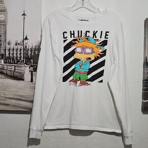 White Long Sleeve Shirt with Chuckie Graphic